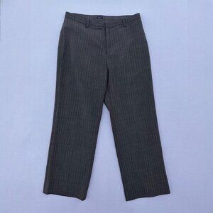 GAP Stretch Charcoal Gray Pinstripe Straight Leg Cropped Slacks Work Pants Sz 6